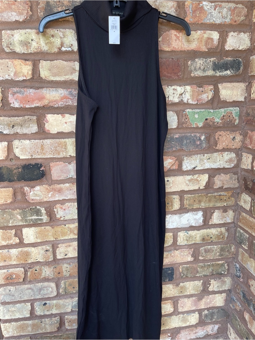 Banana Republic Black Sleeveless Turtleneck Maxi Dress